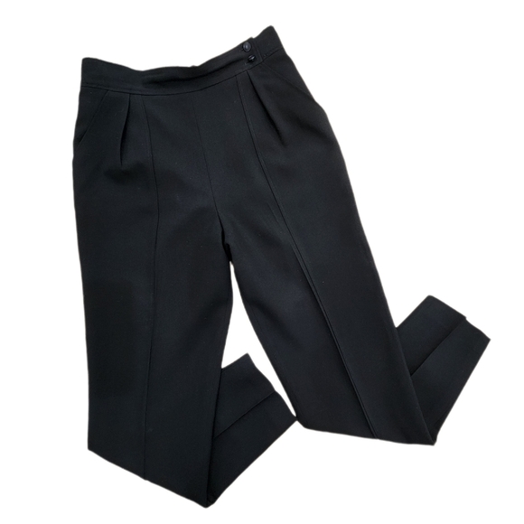 VINTAGE Courreges Paris Trousers, Black Worster Wool, France A, US Womens 4 - Picture 6 of 11